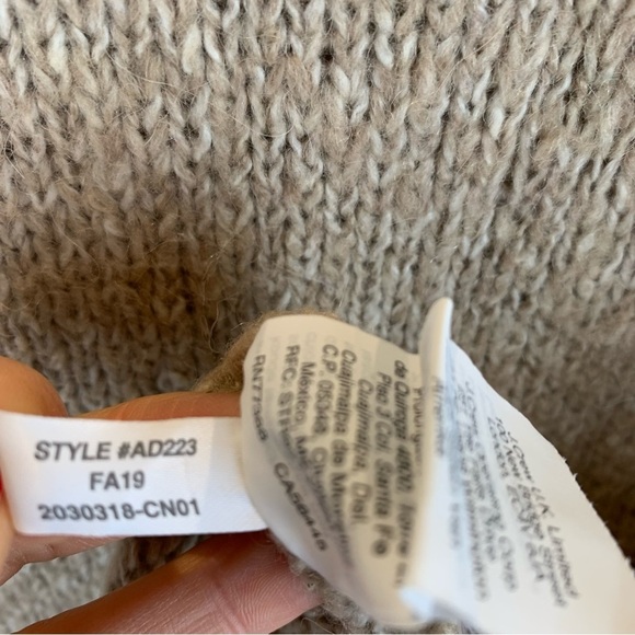 Madewell Baxter Beige Alpaca Blend Knit  Long Line Sweater Tunic sz S - Picture 11 of 11